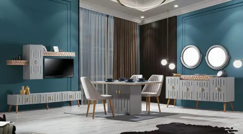 Asel Wooden Leg Dining Room Set