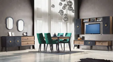 Rüya Wooden Leg Dining Room Set