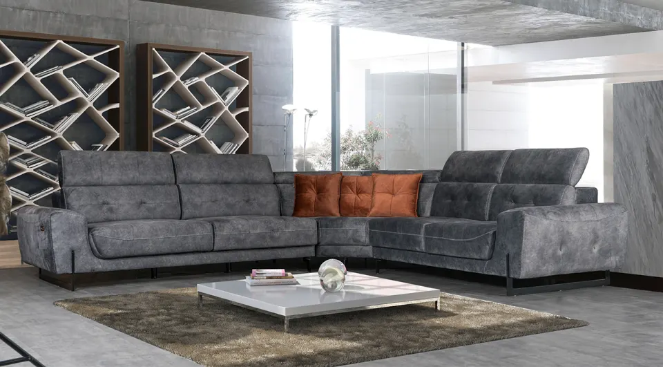 Lora USB Input Corner Sofa Set