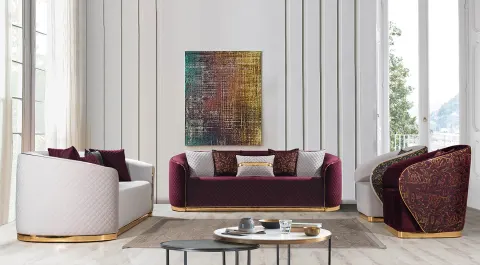 Çamlıca Gold Luxury Sofa Set 2