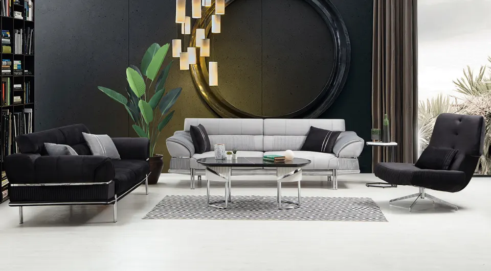 Rio  Metal Leg Sofa Set