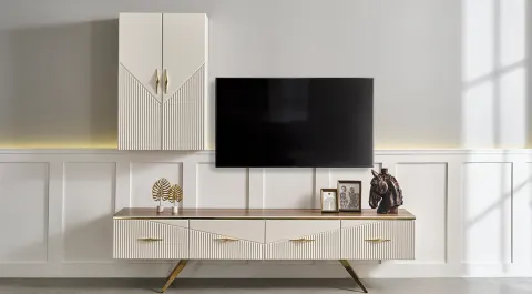 Lüxen Gold Metal Leg TV Unit