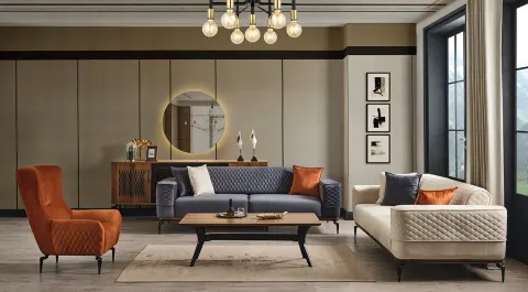 Polo Metal Leg Sofa Set