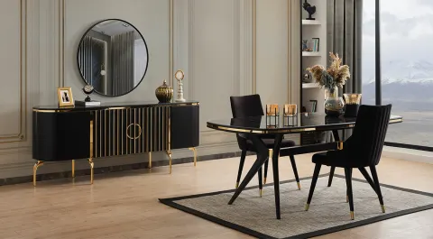 İnci Anthracite Modern Dining Room Set