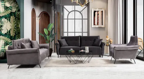 Mozart USB Metal Leg Sofa Set