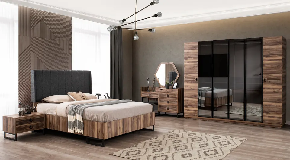 İdil Walnut Bedroom Set