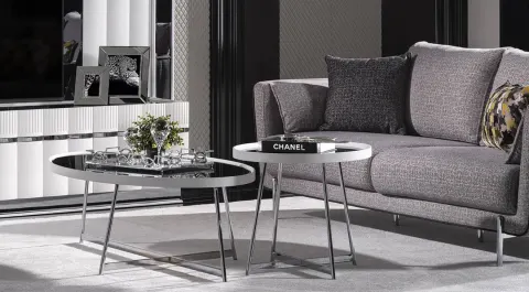 Aqua Metal Leg Coffee Table
