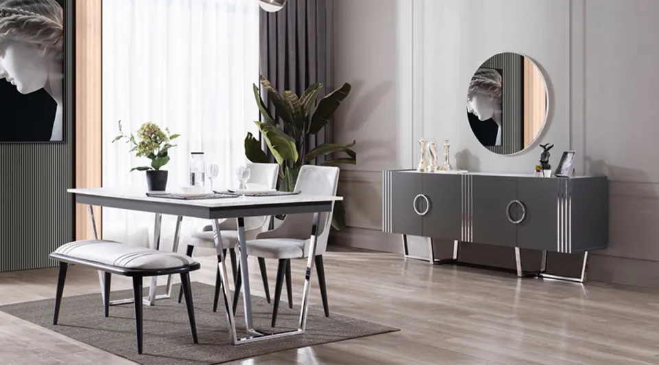 Bella Metal Leg Dining Room Set