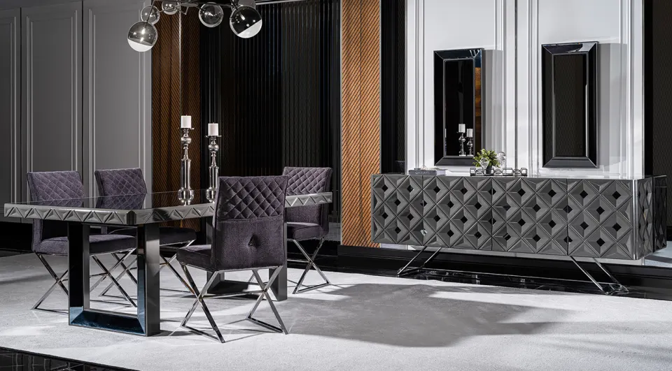 Viona Metal Leg Dining Room Set