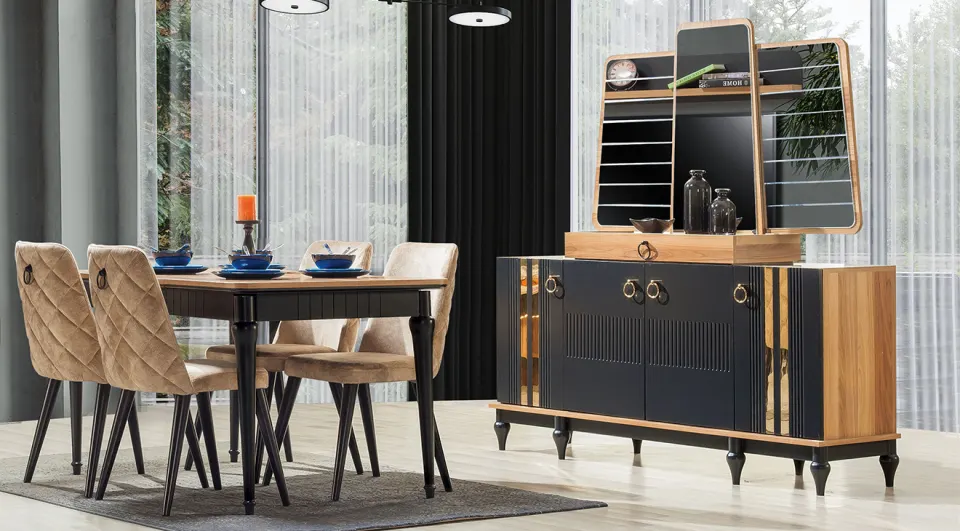 Gloria Black Dining Room Set
