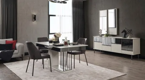 Favori Metal Leg Dining Room Set 2