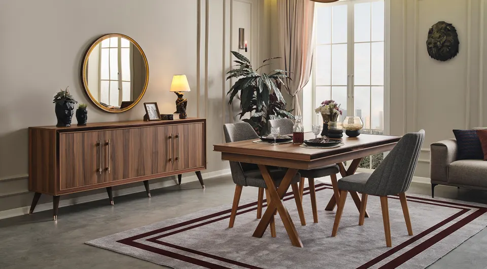 Toprak Walnut Dining Room Set