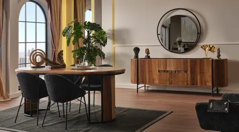 Bianca Walnut Dining Room Set