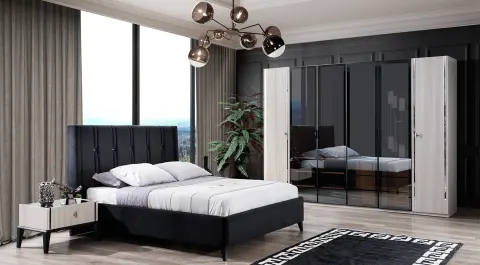 Palos 6 Door Bedroom Set (White)