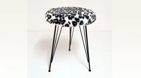 Intense Plush Mix Black Pouf