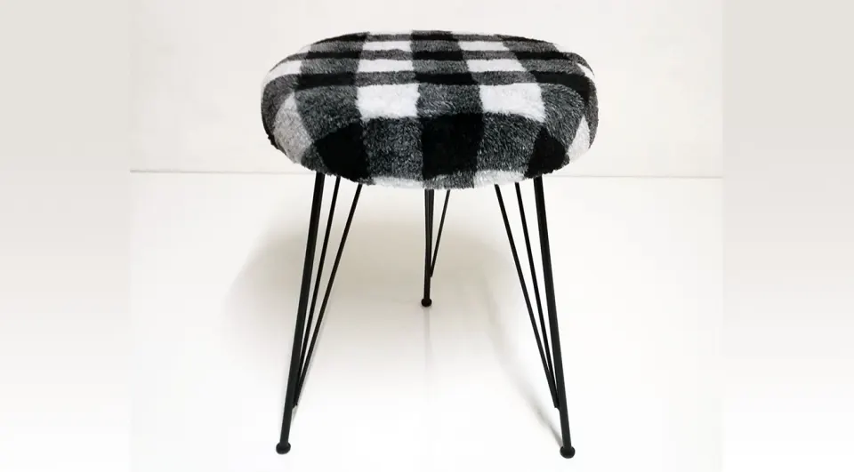 Intense Retro Plush Pouf