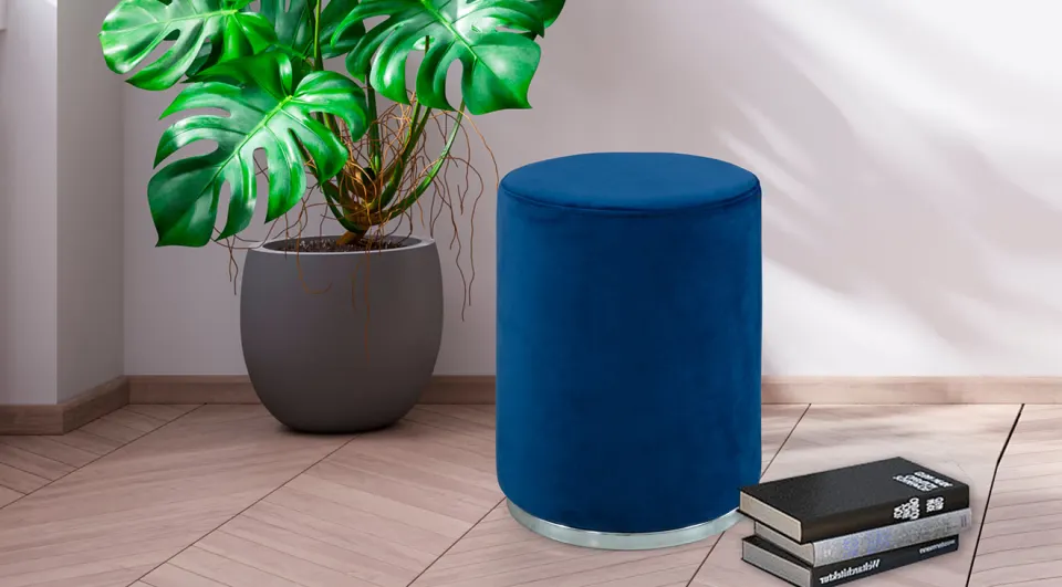 Istanbul Blue Silver Pouf
