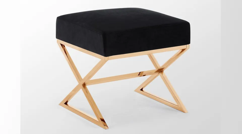 Luxury Black Pouf