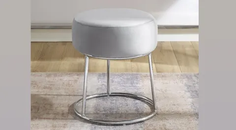 Soft Metal Leg Pouf