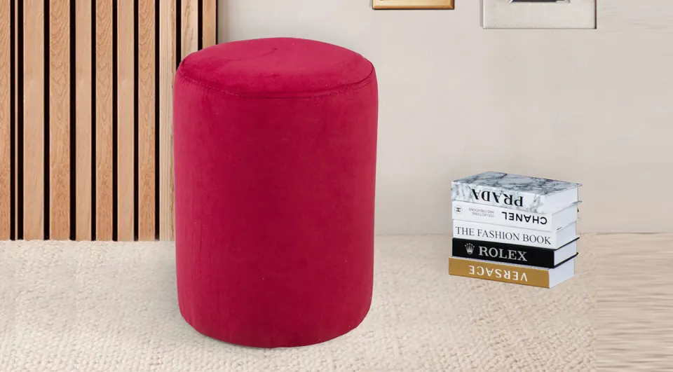 Soho Claret Red Pouf