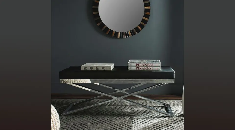 Lujo Black Metal Leg Bench