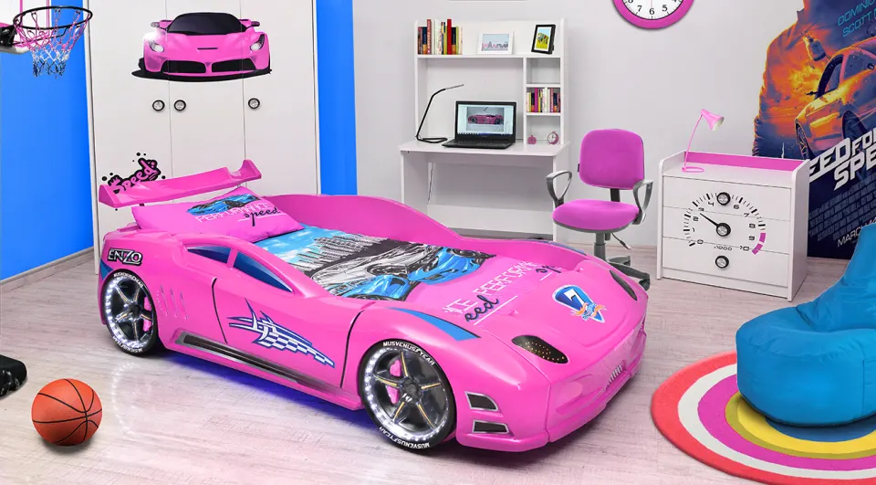 Enzo Pink Car Bed
