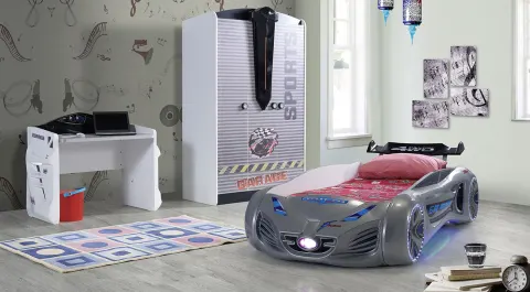 Future Gray Car Bed
