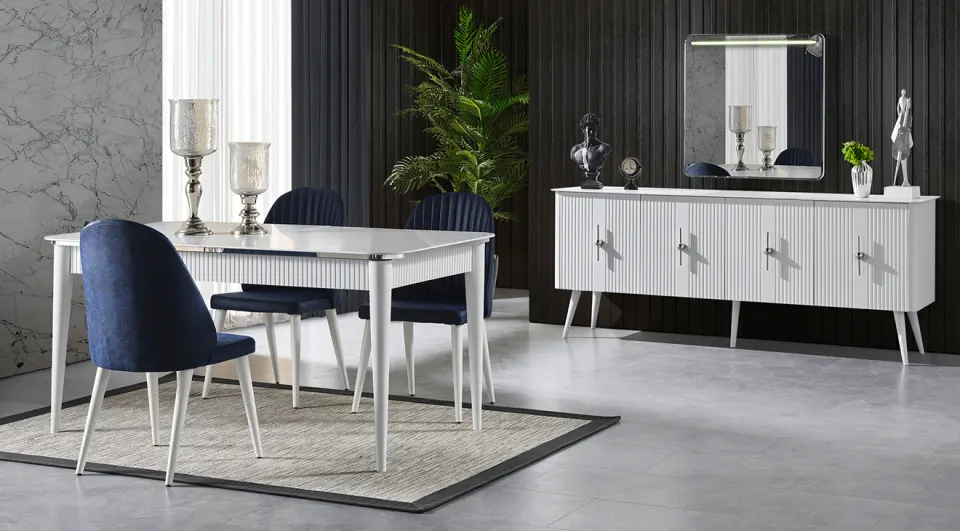 Yagmur Wooden Leg Dining Room Set