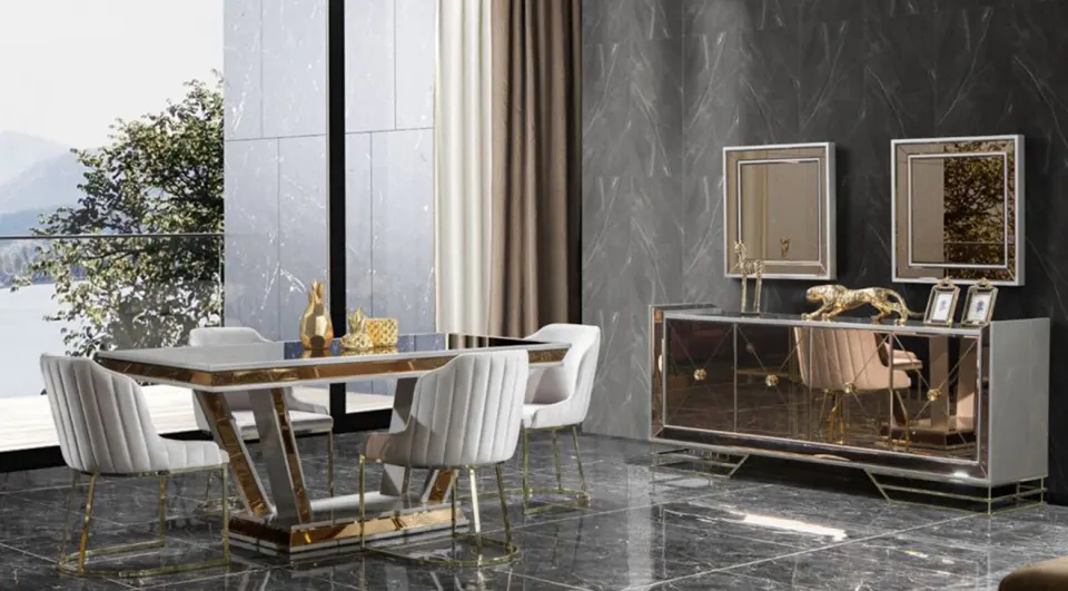 Bentley Gold Dining Room Set