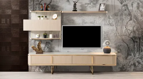 New Paris Gold Metal Leg Tv Unit