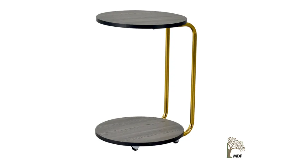 Emr Wheeled Gold Side Table