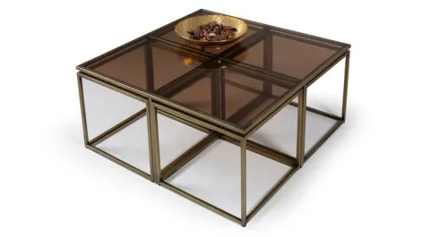 Kante Gold Metal Leg 4+1 Coffee Table