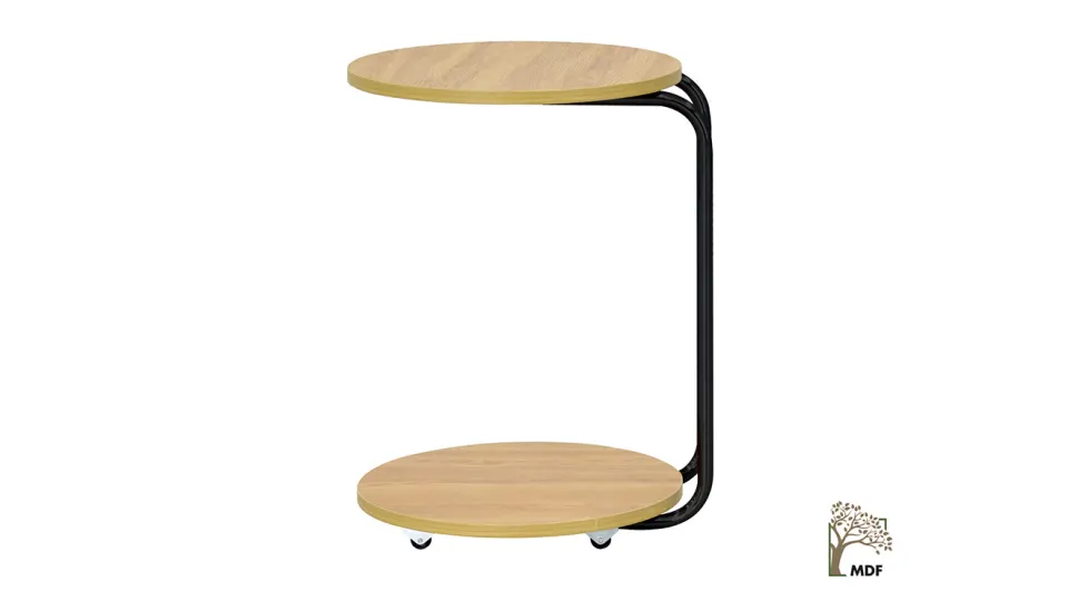Emr Wheeled Natural Side Table
