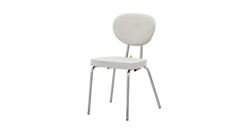 Damla White Nickel Chair
