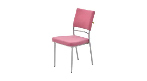 Silk Pink Nickel Chair