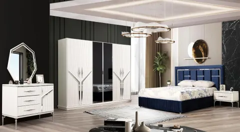 Talia White 6 Doors Bedroom Set