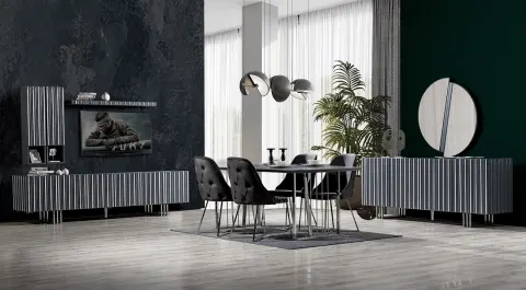 Sude Anthracite Dining Room Set