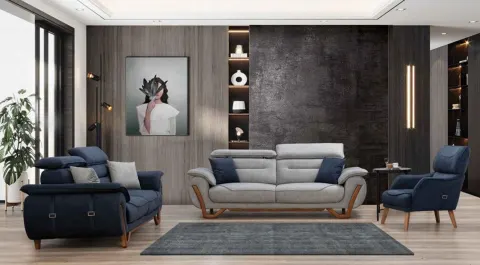 Zeus Wooden Leg Sofa Set