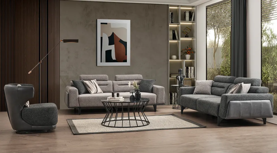Oslo Gray Modern Sofa Set