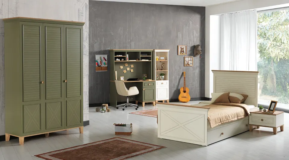 Atlas Green 3 Doors Young Room Set