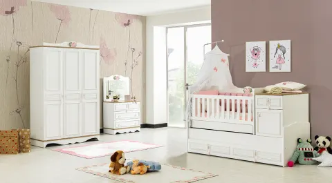 Luna Powder 3 Door Baby Room Set