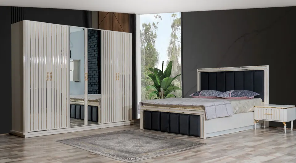 Zaha Moonstone 6 Doors Bedroom Set