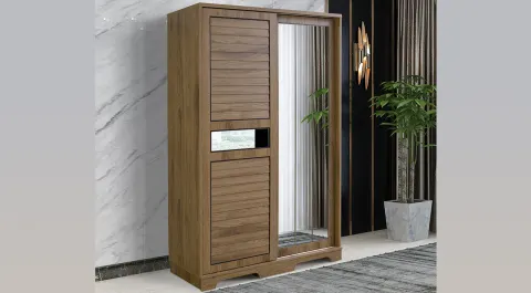 Abelia Brown Sliding Door Wardrobe