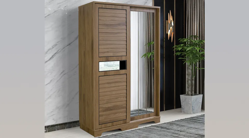 Abelia Brown Sliding Door Wardrobe