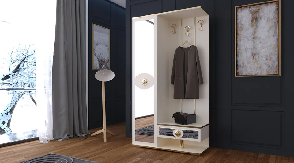 Alya Gold Single Covered Coat Rack