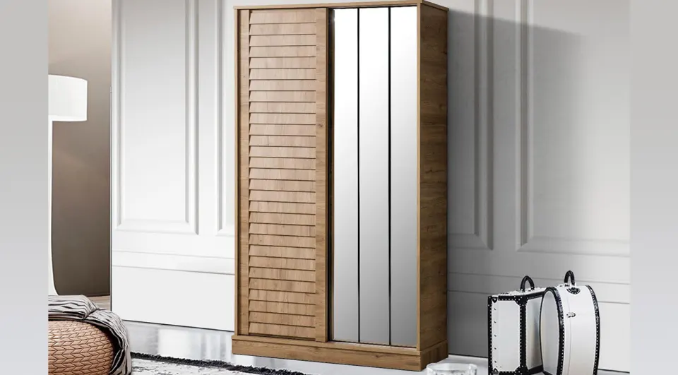 Hera Walnut Sliding Door Cabinet