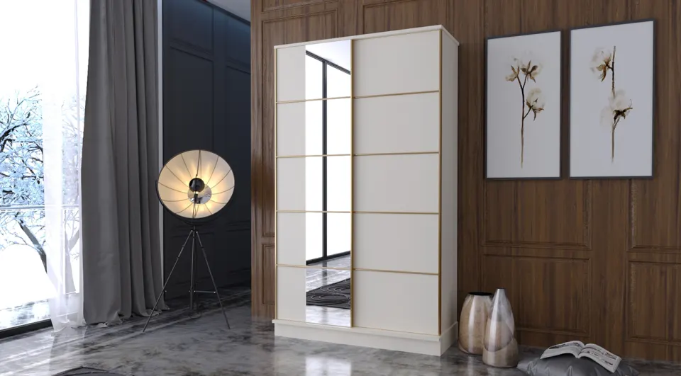 İstinye Gold Sliding Door Cabinet