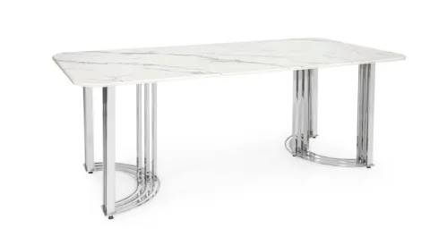 Olivia Silver Metal Leg Table