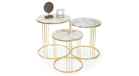 Alfa Marble Pattern Nesting Table