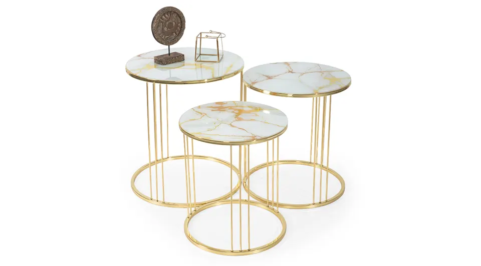 Alfa Marble Pattern Nesting Table